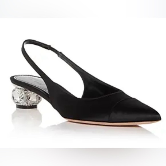Giambattista Valli Shoes - Giambattista Valli
Suede Crystal-Heel Slingback Pumps NWT retail $840